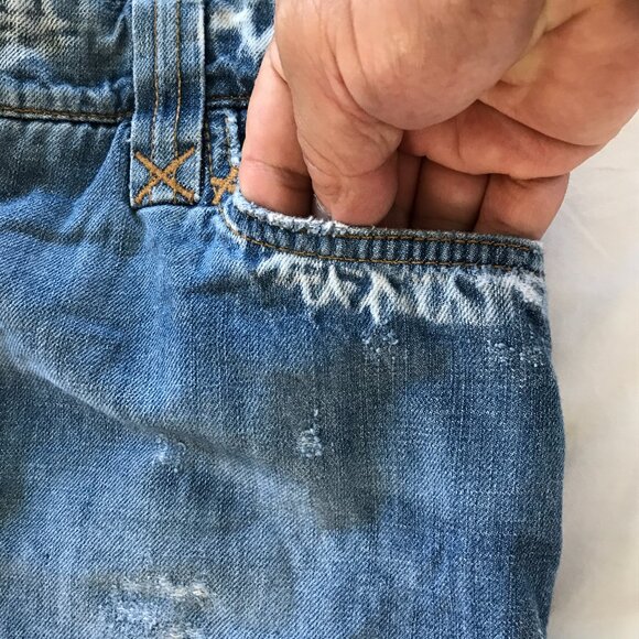 Dolce & Gabbana Denim Mini Skirt Women size 40 Blue Distressed Buckle Accent - Picture 9 of 11